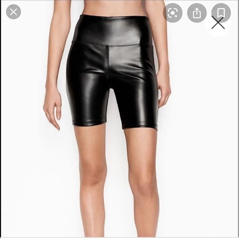 Victoria’s Secret Faux Leather Biker Shorts New